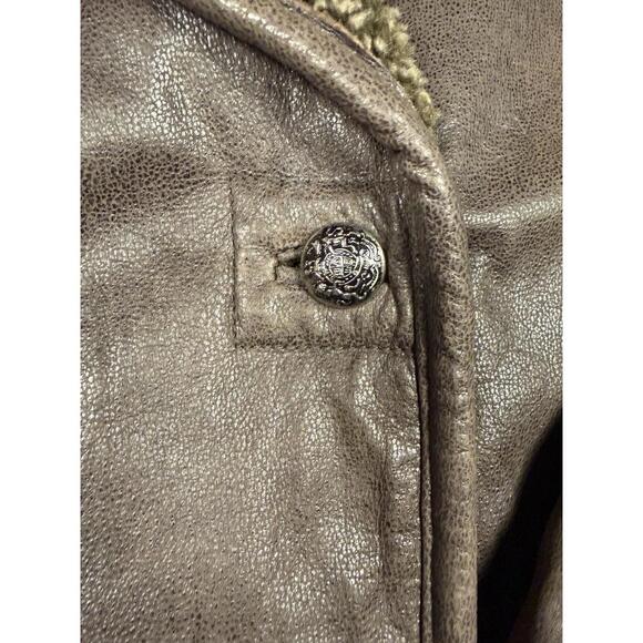 Metropolitan NY Leather Jacket Mens Medium Brown Faux Shearling Lined Coat - Picture 3 of 13